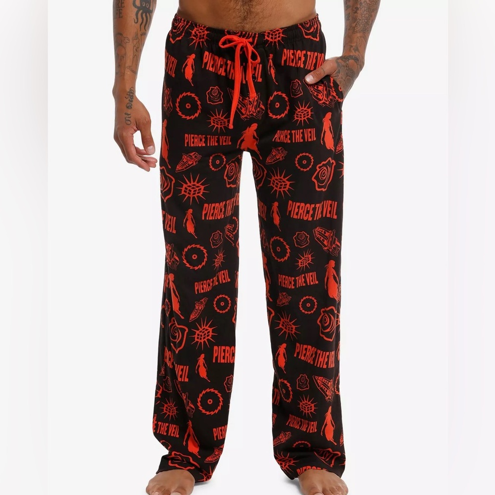 Unisex Pierce The Veil Allover Print Pajama Pants‎ Hot Topic
